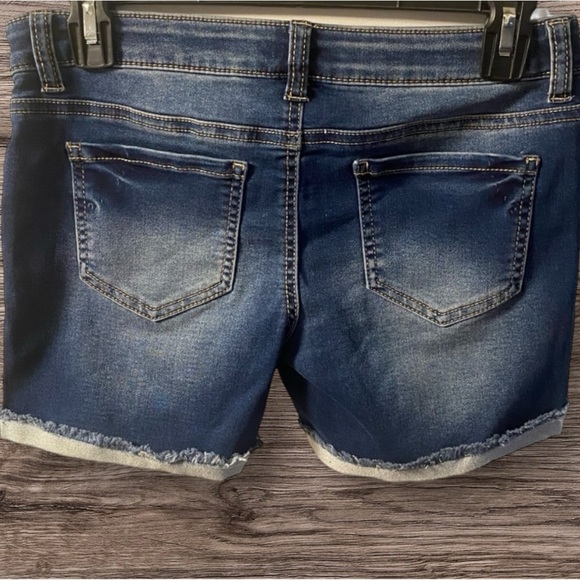 Hippie Girl Midi Jean Shorts Regular Rise Super Soft Stretch Adjustable Waist - Picture 2 of 10